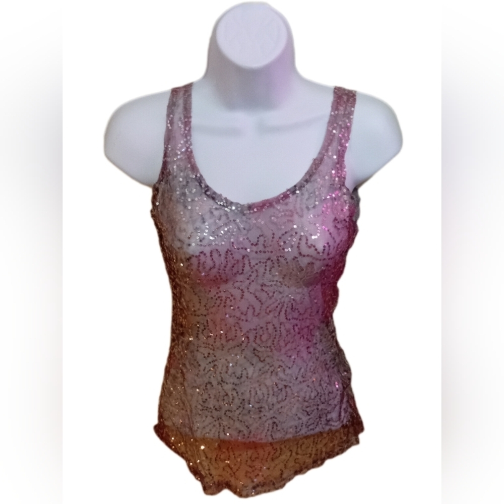Sequin Floral Tank Top